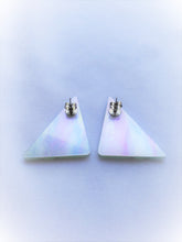 Load image into Gallery viewer, 80s Stud Blue Marble Triangle Earrings
