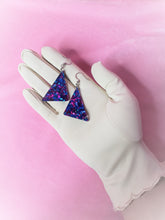 Load image into Gallery viewer, 80s Inspired Chunky Glitter Triangle Earrings | More Colors!