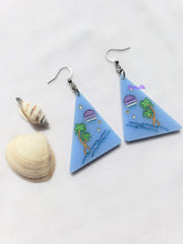 Load image into Gallery viewer, Vaporwave Beach Dream Palm Tree Earrings