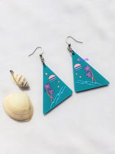 Load image into Gallery viewer, Vaporwave Beach Dream Palm Tree Earrings