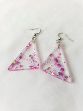 Load image into Gallery viewer, 80s Glitter Triangle Geometric Earrings