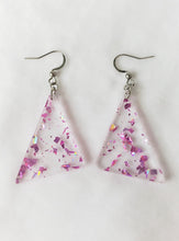 Load image into Gallery viewer, 80s Glitter Triangle Geometric Earrings