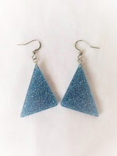 Load image into Gallery viewer, 80s Glitter Triangle Geometric Earrings