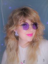 Load image into Gallery viewer, 80s Stud Blue Marble Triangle Earrings