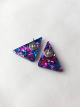 Load image into Gallery viewer, Mini 80s Inspired Chunky Glitter Triangle Studs | More Colors!