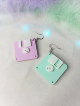 Load image into Gallery viewer, Pastel Mini Diskette Earrings