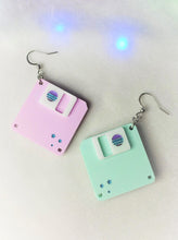 Load image into Gallery viewer, Pastel Mini Diskette Earrings
