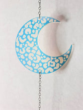 Load image into Gallery viewer, Rainbow Iridescent Leopard Crescent Moon Prism Suncatcher