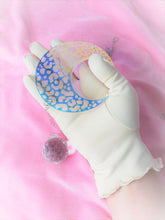 Load image into Gallery viewer, Rainbow Iridescent Leopard Crescent Moon Prism Suncatcher