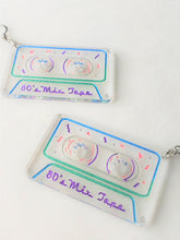 Load image into Gallery viewer, Mini 80s Mix Cassette Tape Clear Acrylic Earrings