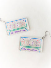 Load image into Gallery viewer, Mini 80s Mix Cassette Tape Clear Acrylic Earrings