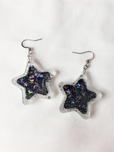 Load image into Gallery viewer, Shaker Star with Moon and Star Glitter Earrings