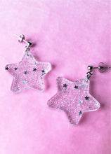 Load image into Gallery viewer, Clear Star Sparkle Earrings