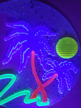 Load image into Gallery viewer, Neon Moon-Blacklight Crescent Moon Acrylic Art Wall Hanging