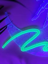Load image into Gallery viewer, Neon Moon-Blacklight Crescent Moon Acrylic Art Wall Hanging