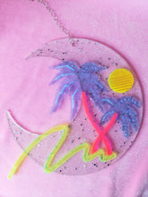 Load image into Gallery viewer, Neon Moon-Blacklight Crescent Moon Acrylic Art Wall Hanging