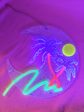 Load image into Gallery viewer, Neon Moon-Blacklight Crescent Moon Acrylic Art Wall Hanging