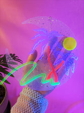 Load image into Gallery viewer, Neon Moon-Blacklight Crescent Moon Acrylic Art Wall Hanging