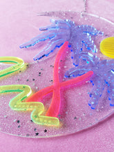 Load image into Gallery viewer, Neon Moon-Blacklight Crescent Moon Acrylic Art Wall Hanging