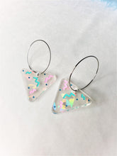 Load image into Gallery viewer, Rainbow Triangle 80s Party Hoop Earrings