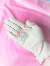 Load image into Gallery viewer, Rainbow Triangle 80s Party Hoop Earrings