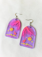 Load image into Gallery viewer, Retro Paradise-Fluorescent Flamingo Tropical Earrings