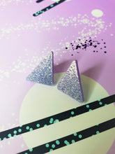 Load image into Gallery viewer, Mini 80s Inspired Chunky Glitter Triangle Studs | More Colors!