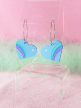 Load image into Gallery viewer, Retro Rainbow Heart Earrings