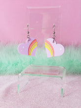 Load image into Gallery viewer, Retro Rainbow Heart Earrings