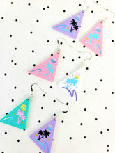 Load image into Gallery viewer, Vaporwave 80s Beach Palm Tree Acrylic Earrings