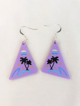 Load image into Gallery viewer, Vaporwave 80s Beach Palm Tree Acrylic Earrings