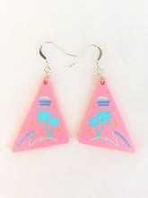 Load image into Gallery viewer, Vaporwave 80s Beach Palm Tree Acrylic Earrings