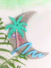 Load image into Gallery viewer, Flamingo MoonWave-Made To Order-Crescent Moon Acrylic Art Wall Hanging