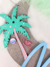 Load image into Gallery viewer, Flamingo MoonWave-Made To Order-Crescent Moon Acrylic Art Wall Hanging