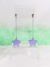 Load image into Gallery viewer, Mini Sparkle Star Dangle Earrings