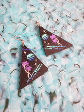 Load image into Gallery viewer, Vaporwave Beach Dream Palm Tree Earrings