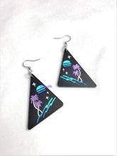 Load image into Gallery viewer, Vaporwave Beach Dream Palm Tree Earrings