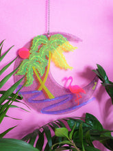 Load image into Gallery viewer, 1980s Los Angeles-Made To Order-Blacklight Crescent Moon Acrylic Art Wall Hanging, Vaporwave Wall Art