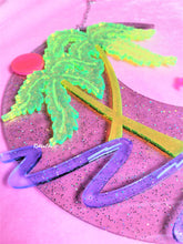 Load image into Gallery viewer, 1980s Los Angeles-Made To Order-Blacklight Crescent Moon Acrylic Art Wall Hanging, Vaporwave Wall Art