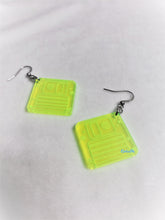 Load image into Gallery viewer, Mini Neon Retro Diskette Inspired Earrings