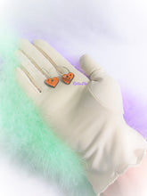 Load image into Gallery viewer, Mini Black Rainbow Iridescent Heart Earrings