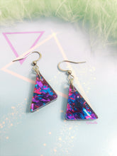 Load image into Gallery viewer, Mini 80s Inspired Chunky Glitter Triangle Earrings | More Colors!