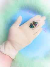 Load image into Gallery viewer, Mini 80s Inspired Chunky Glitter Triangle Studs | More Colors!