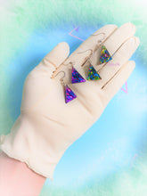 Load image into Gallery viewer, Mini 80s Inspired Chunky Glitter Triangle Earrings | More Colors!