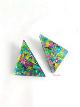 Load image into Gallery viewer, 80s Inspired Chunky Glitter Triangle Studs | More Colors!
