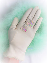 Load image into Gallery viewer, Rainbow 80s Party Heart Earrings
