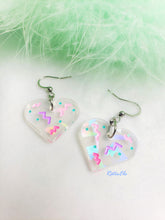 Load image into Gallery viewer, Rainbow 80s Party Heart Earrings