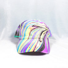 Load image into Gallery viewer, Neon Rainbow Retro Inspired Blacklight Dad Hat-Marble Dipped
