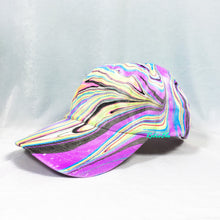 Load image into Gallery viewer, Neon Rainbow Retro Inspired Blacklight Dad Hat-Marble Dipped
