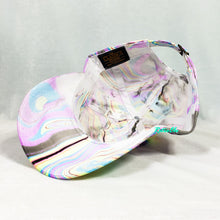 Load image into Gallery viewer, Neon Rainbow Retro Inspired Blacklight Dad Hat-Marble Dipped
